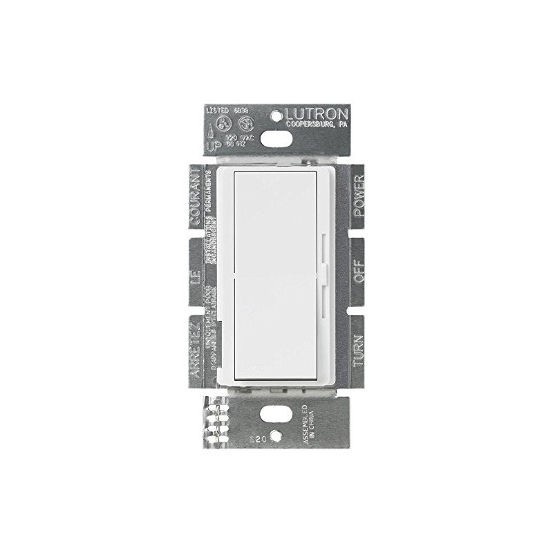 Lutron DVSTV-WH Diva 8 Amp 3-way/Single-Pole 0-10V Dimmer, no neutral