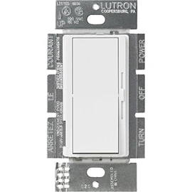 Lutron DVSTV-WH Diva 8 Amp 3-way/Single-Pole 0-10V Dimmer, no neutral required, White