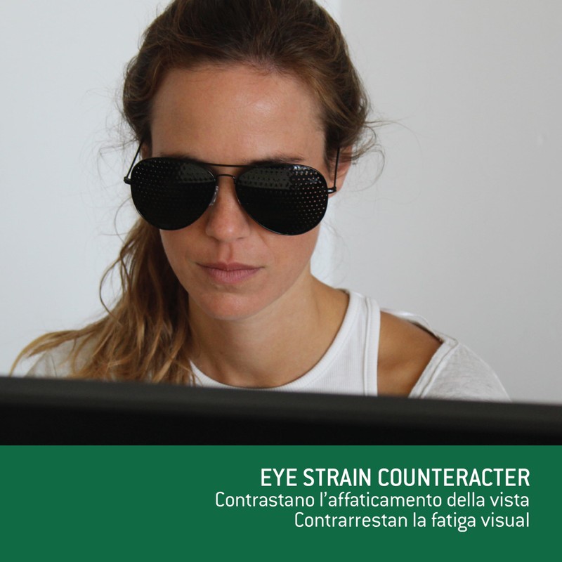 NATURALIGHT Rasterbrille/Lochbrille für Augentraining - Modell Basalto – Bifokales Raster