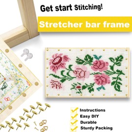 ECOIOU 20 Stretcher Bars 5 Size for Needlepoint Art, DIY Stretcher Bar Frame, Standard Size 6", 8", 10", 12", 14" by 3/4-Inch