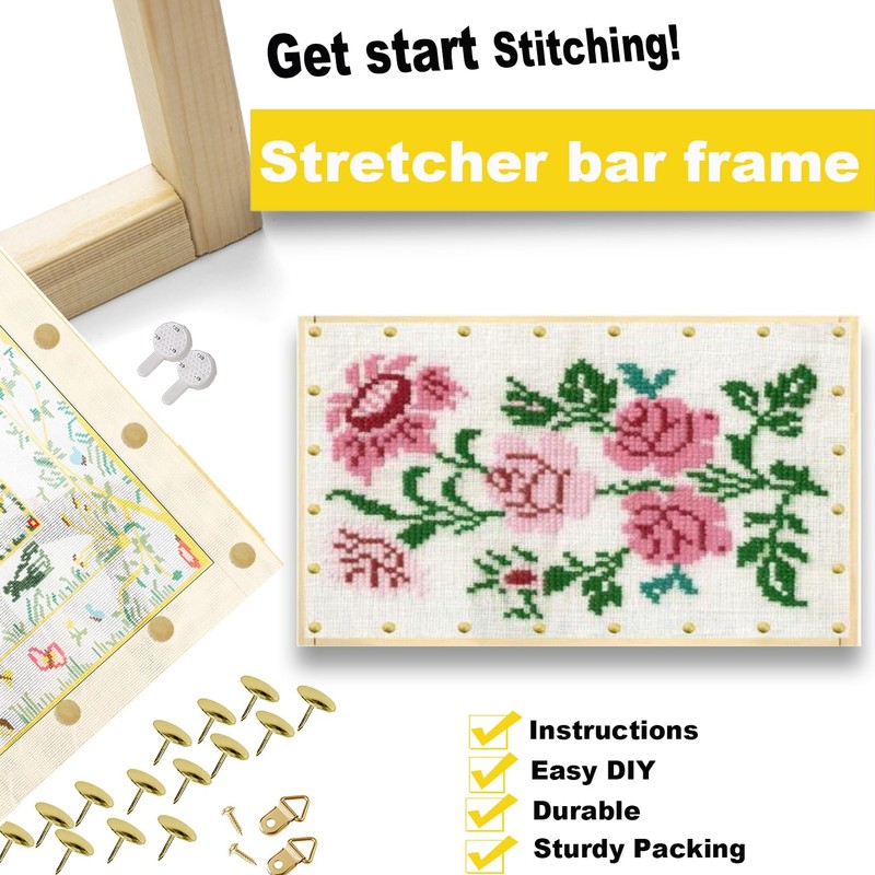 ECOIOU 20 Stretcher Bars 5 Size for Needlepoint Art, DIY