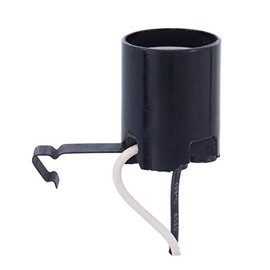 B&P Lamp® Horizontal Snap-in, E26 Medium Base Socket for 6" Pan Fixtures, Has 8 Inch Long Wire Leads
