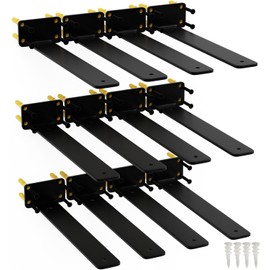 12 Inch Shelf Brackets, 12 Pack Floating Shelf Bracket, 1/5” Thick Carbon Steel Hidden Shelf Brackets, Rustic Industrial Brackets for Wall Decor