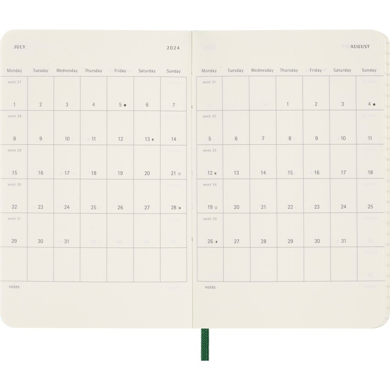Moleskine Weekly Agenda with Space for Notes 12 Months 2024,