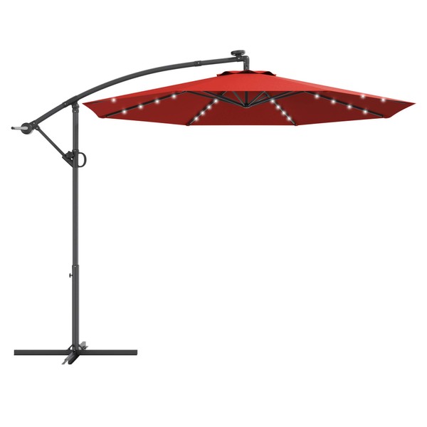 Tangkula 10 FT Patio Offset Umbrella with 360 Degree Rotation,