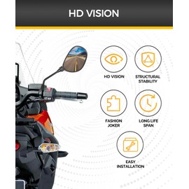 UBOG Motorcycle Mirrors,ATV Mirrors for Handlebars,ATV Rear View Mirror,Car Accessories Dirt Bike Mirrors,360 Degrees Ball-Type ATV Side Rearview Mirror with 7/8" Handlebar Mount,Fits Motorcycle ATV