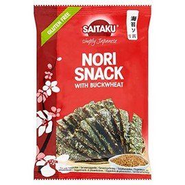 Saitaku Nori Snack with Buckwheat Seaweed Crunchy Spicy Crispy Snack(case of 10)