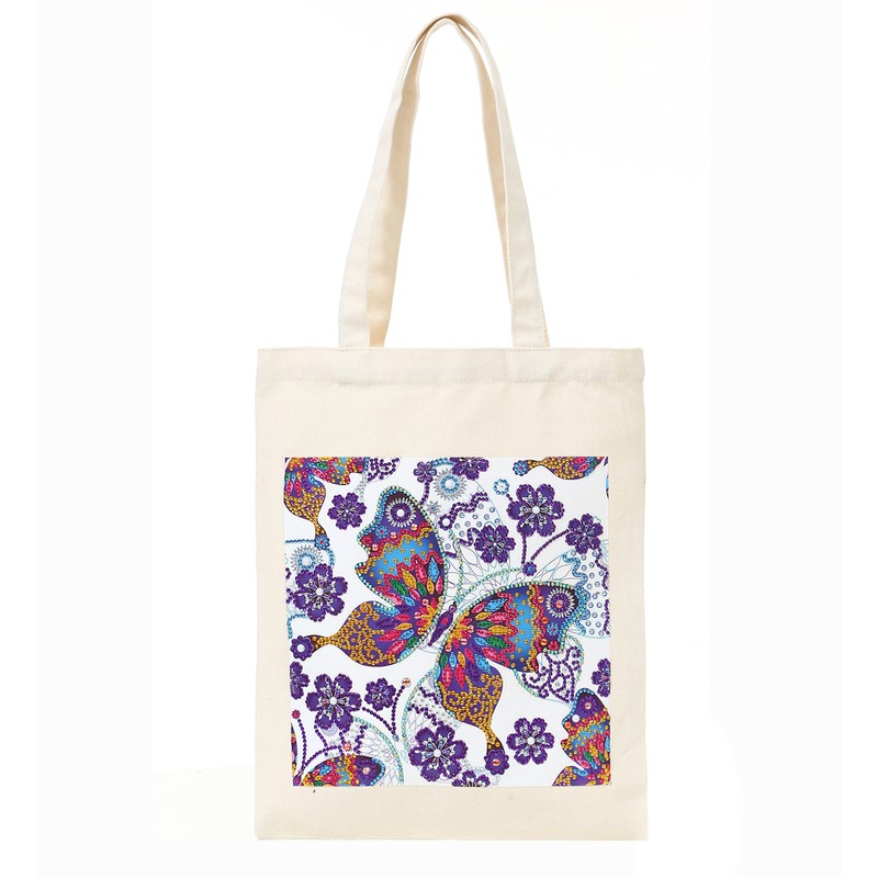 DIY Diamond Painting Shopping Bag Rhinestones Painting Tote Bag with