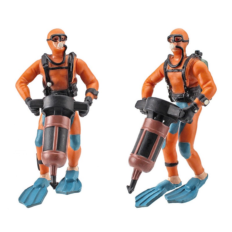 4Pcs Mini Diver Figurines Model Simulation Underwater Adventure Diver Figure