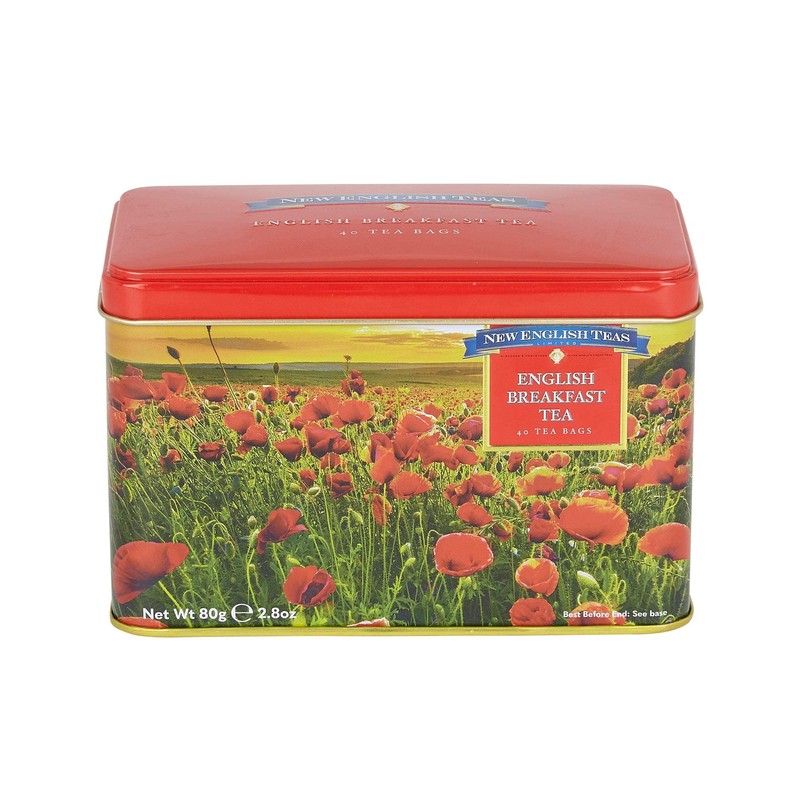 New English Teas Poppy Fields Tea Tin for Remembrance Day