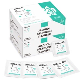 Gellen 400 Pack Nail Cleanser Pads, Alcohol Pads for Nails, Individually Wrapped Nail Prep Pads, Lint-free Tacky Layer Residue Remover Wipes for Acrylic & Builder Gel Polish Manicure Pedicure