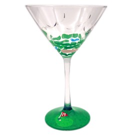 Golf Martini Glass - Hand Painted - 19th Hole - Gift for Him, Dad, Golfer