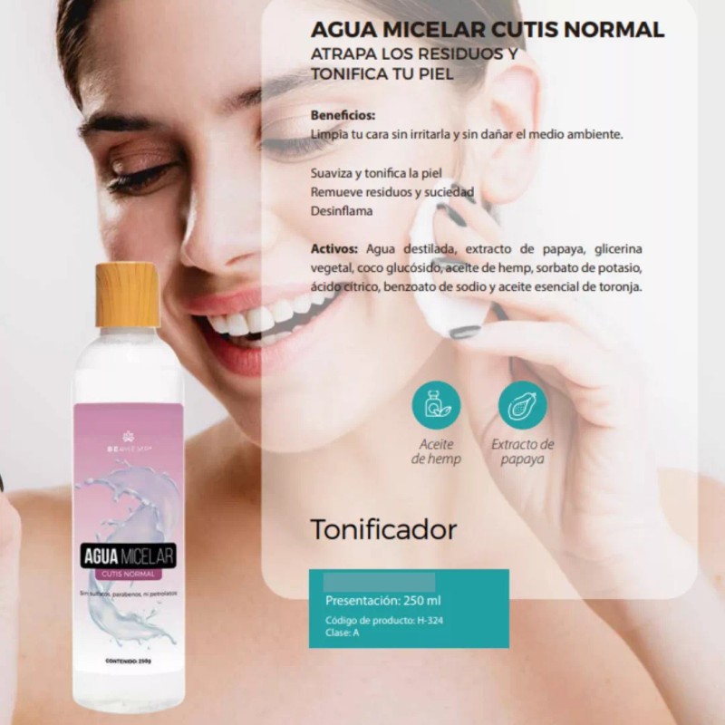 Beohemp Kit Facial Agua Micelar, Crema De Día Y Jabón