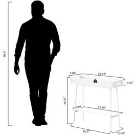 BAMBANG Bamboo Plant Stand Indoor, 2 Tier Small Plant Table, Tall Plant Stand for Indoor Plants, Window Sill Plant Shelf, Flower Pot Holder Plant Bench Plant Rack for Living Room Outdoor, White