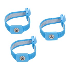 sourcing map ESD Anti Static Wrist Strap, 3.5 Inch 3Pcs Belt Buckle Adjustable Antistatic Bracelet for Computer Electronics Repair