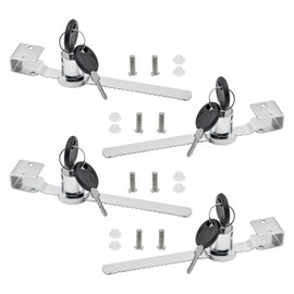 Bailinks Homeguard Sliding Door Showcase Lock, No-Drill Glass Cabinet Lock with Key for Terrariums and Displays - Secure Ratchet Mechanism (4)