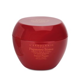 L'Erbolario Body Cream - Moisturizing Body Butter for Dry Skin - Soothing Skin Care With Vitamin E and Floral Amber Fragrance - Sweet Poppy - 6.7 oz