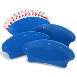 4-Pack Playing Card Holder Plastic Hands Free Cards Holders Tray for Seniors for Canasta, Poker Parties