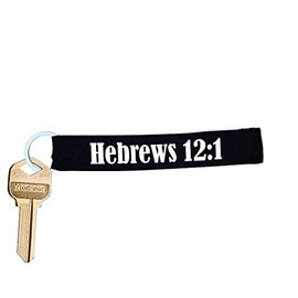 Christian Bible Verse Hebrews 12:1 Wristlet Lanyard Keychain