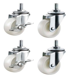 Qty. 4 x 40mm Nylon Swivel Castors with Brakes - Furniture, Appliance & Equipment Small Wheels by Bulldog Castors - Max 100Kg Per Set