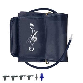 Girihe 1 PCS Extra Large Blood Pressure Cuff, 22-42cm Adjustable L Blood Pressure Cuff with 6 Universal Interface Bloodd Pressuree Cuffs, Om Ron Large Cuffs for Home Use Not Included Machines(Blue)