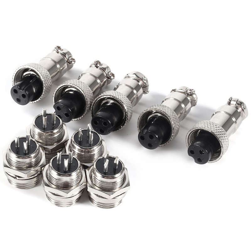 10 Set GX12 3Pin 12mm Aviation Plug Male Female Metal