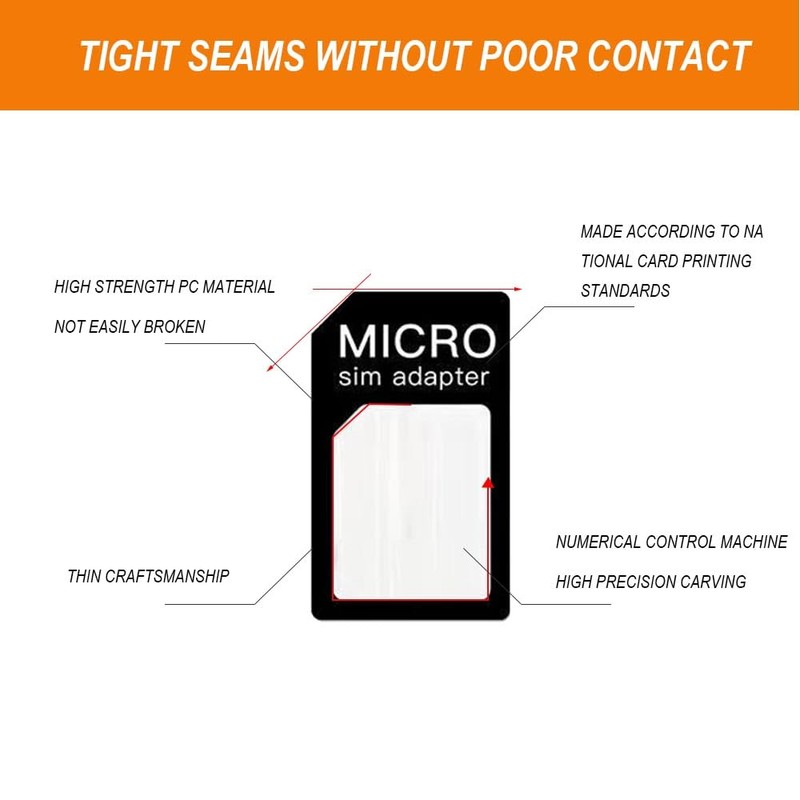 4 in 1 Nano SIM Card Adapter, 3 Set Nano