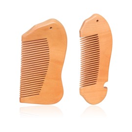 2 Pieces Of Wooden Comb, Hairstyle Comb, Simple Solid Color Comb, Reusable Comb, Convenient Travel Comb, Combing And Hairdressing Accessories.