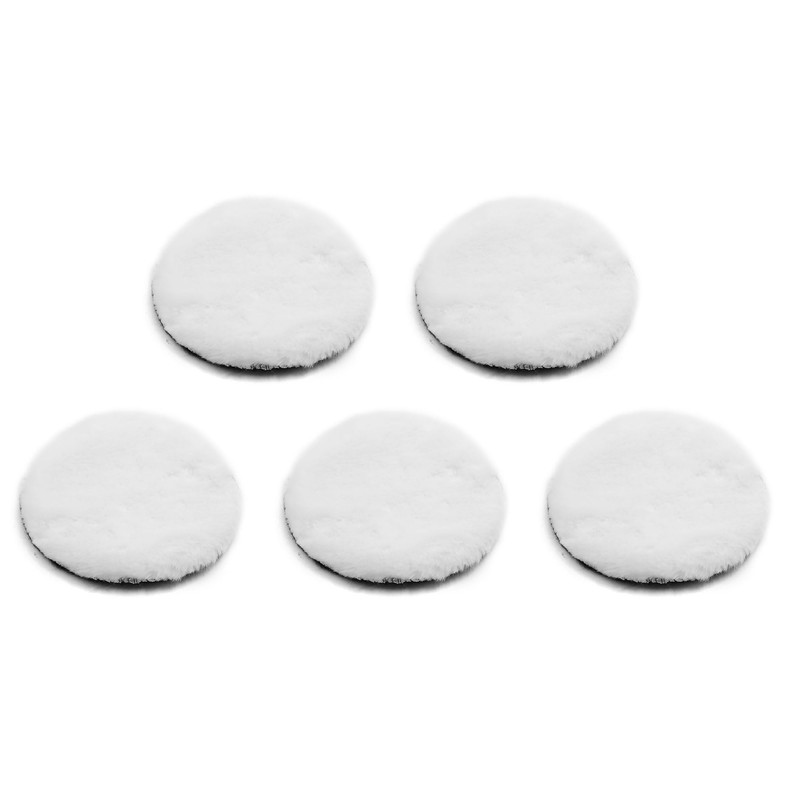 sourcingmap 5pcs 5inch Polishing Pad Faux Wool Buffing Waxing Pads