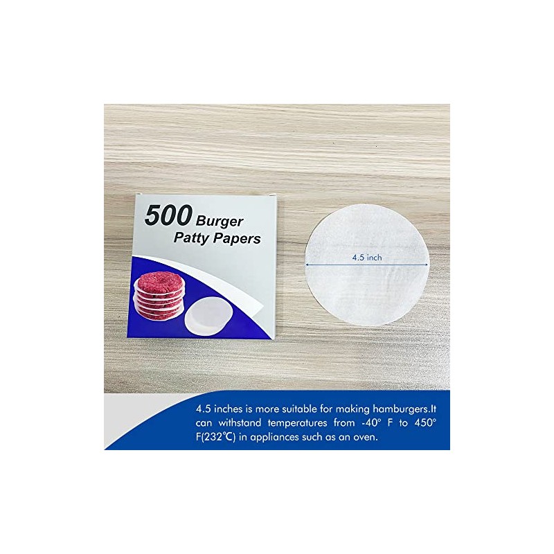 Burger Patty Paper Round 4.5 Inch Set of 500 Non