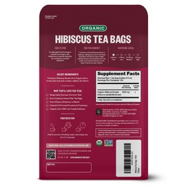 FGO Organic Hibiscus Tea, 100 Count, Eco-Conscious Tea Bags, Caffeine Free, Packaging May Vary (Pack of 1)