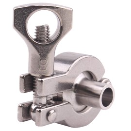 DERNORD Stainless Steel Tri-clamp ( Tri-clover Clamp ) + 2 Pcs SUS304 Sanitary Pipe Weld Ferrule + FKM Gasket (1/2 Inch)
