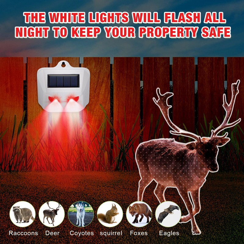Qualirey 12 Pack Solar Control Light Nocturnal Animal Repeller Outdoor
