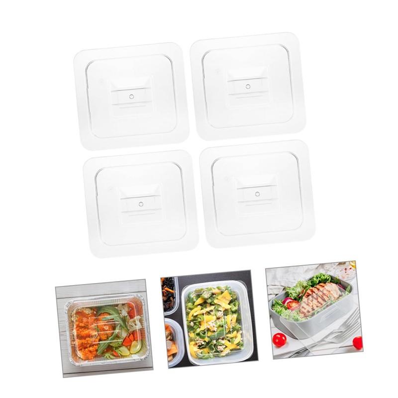 KICHOUSE 4pcs Lunch Box Snack Box Covers Food Storage Bin