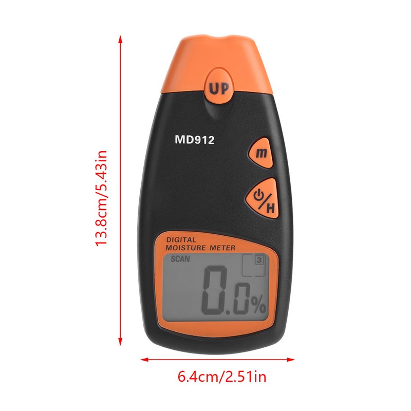 MD912 Digital LCD 2/4 Pin Wood Moisture Meter Detector Timber