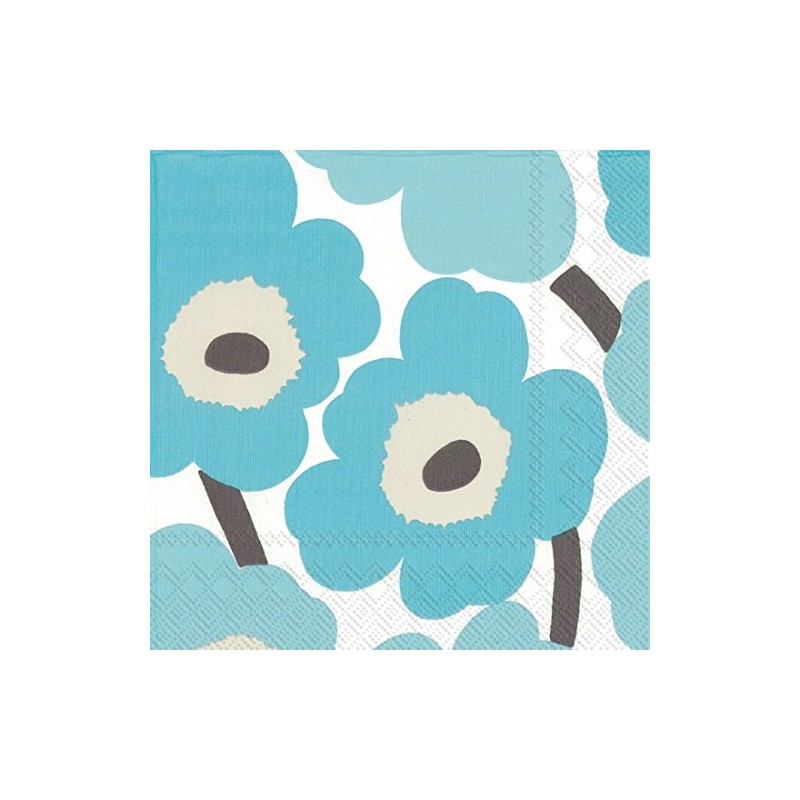 Ideal Home Range Marimekko20 Count Paper Cocktail Napkins, Unikko Turquoise