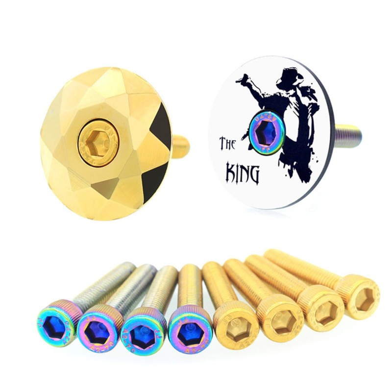 ULTECHNOVO 4pcs Stainless Steel Headset Screw and Fork Cap Dazzling