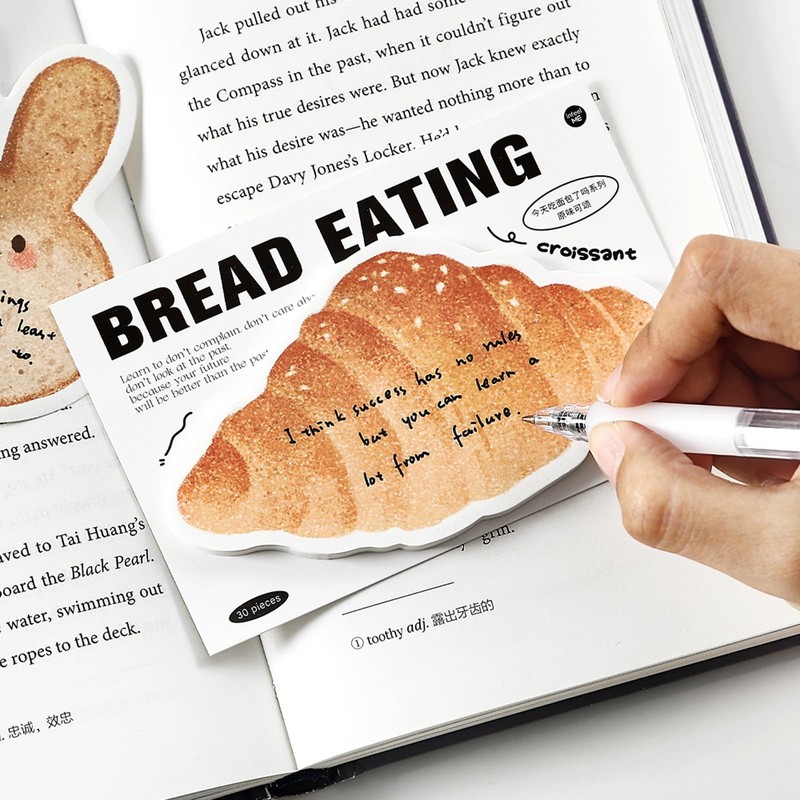 Bread Themed Sticky Note Pads Set 6-in-1, 3x3 Inches 180