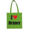 Reifen-Markt Tasche I Love Henner Größe 38x42 Farbe Grün Druck