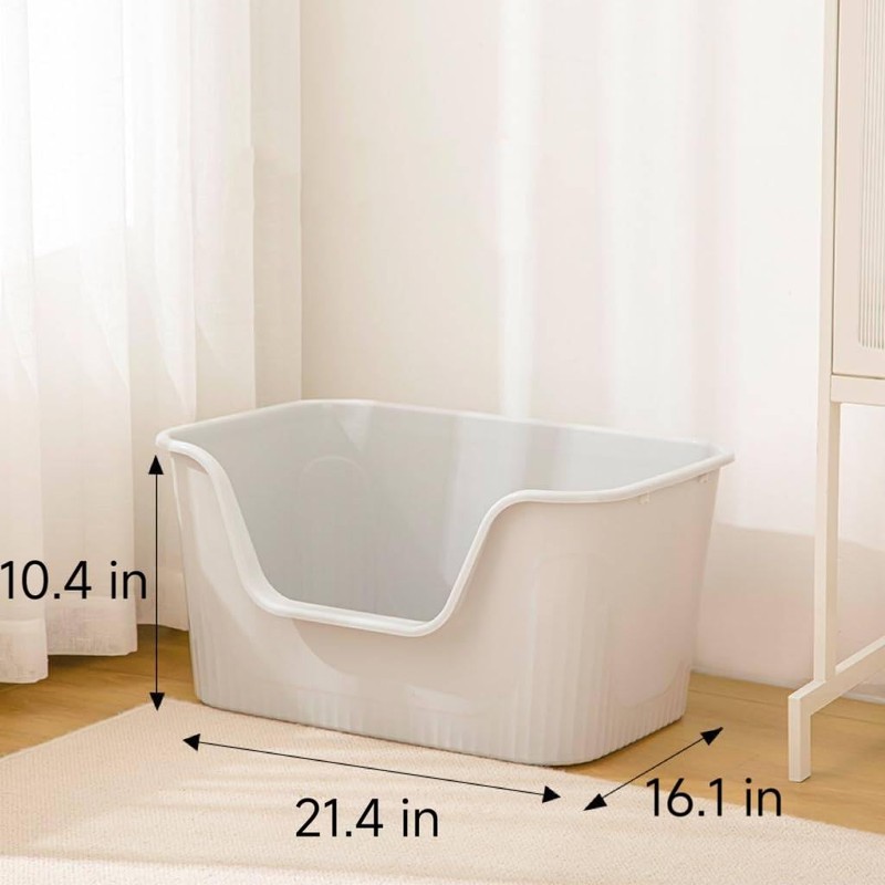 SpaceTime Large Cat Litter Box with High Sides,Cat Boxes for