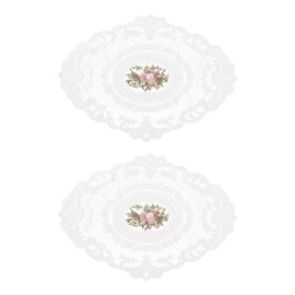 Luckious 2 Pack Retro Lace Placemats - French Crochet Doilies Table Placemats, Handmade Embroidered Table Mats