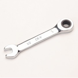 FLZOSPER 1/2-inch SAE Stubby Box End Head Geared Wrench, 72-Tooth Ratcheting Combination Wrench Spanner