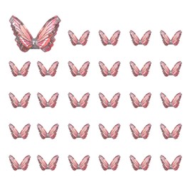 CoCud Mini Resin Butterflies, 0.31" Length, Resin Miniature Dollhouse Accessories Red - (Applications: for Crafts Nail Art Fairy Micro Landscaping Ornament) 30-Pieces