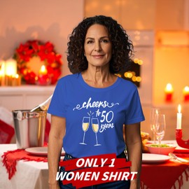 SUWATOIN 50th Wedding Anniversary Matching Couple Shirts | Golden Wedding Gifts T-Shirt for Him & Her