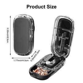 Tablet Divider for All Tablets - Pill Cutter, Travel Tablet Divider for Large and Small Tablets, Medication Divider with Storage Compartment