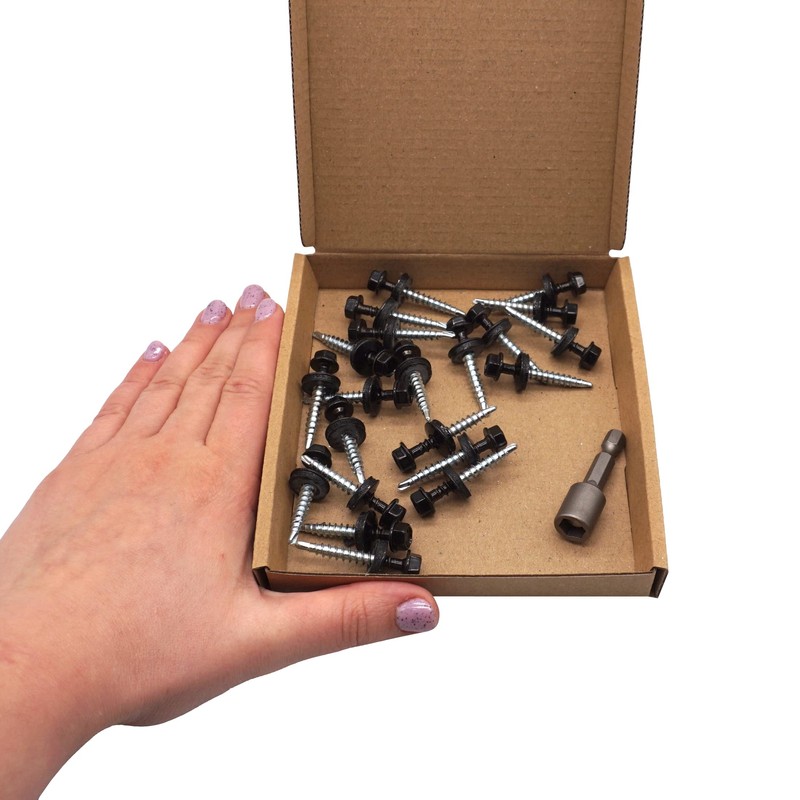 Marcopol (Pack of 20) Metal Roofing Bolts, 4.8 x 35mm