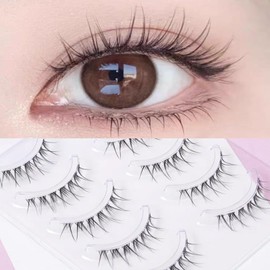 HAPVITAL False Eyelashes, For Lower Eyelashes, Natural False Eyelashes, Handmade High Quality Fiber, Comfortable, 3D Feeling, Transparent, 3D False Eyelashes, Cute Eyelashes, Reusable, Lifelashes,