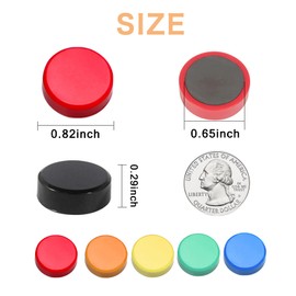 Idota Pack of 40 Magnets, 10 Colours, Fridge Magnet, Magnets for Magnetic Board, Round Colourful Magnets for Fridge, Fridge Magnets, Colourful for Whiteboard, Classroom, Office, Lockers, Photo