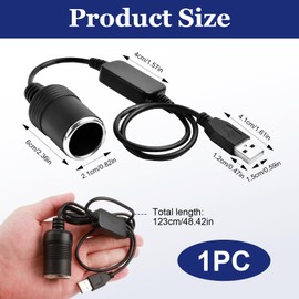 USB auf Zigarettenanzünder 12V, 5 V USBA Stecker auf 12 V Auto Zigarettenanzünder Buchse Konverter, Auto USB Feuerzeuge Sockel Konverter Adapter für Recorder DVR GPS, 1.2M
