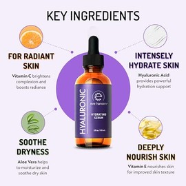 2 oz Hyaluronic Acid - Facelift in a Bottle #2 - 100% Vegan Professional Hydrating Serum - SEE RESULTS OR MONEY-BACK - Big 2 ounce (Twice the Size) Wr